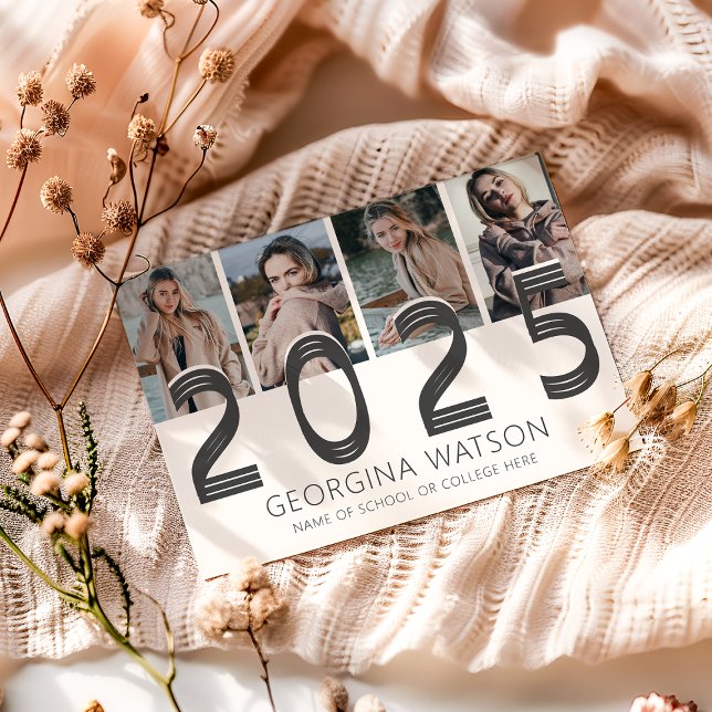 Anúncio Graduação de Foto em Creme 5 Moderno (Criador carregado)