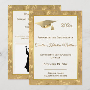 Anúncio Graduação de Foto em Glam de Hummingbird Dourado