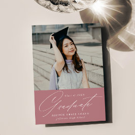 Anúncio Graduação de Foto Mínima e Elegante com Rosa Dusty