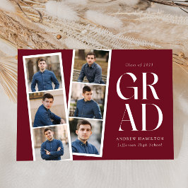Anúncio Graduação de Foto Moderna Burgundy 6