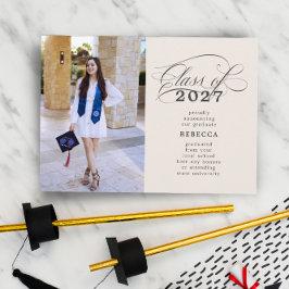 Anúncio Graduação de Foto Pêssego de Script Clássico