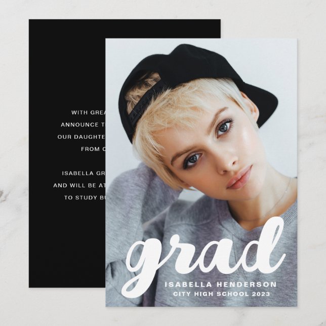 Anúncio Graduação de Foto por Na moda moderno (Frente/Verso)