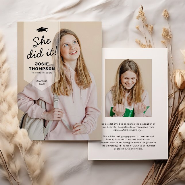 Anúncio Graduação de Foto Sash do Formando Moderno (Criador carregado)