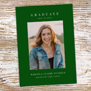 Anúncio Graduação de Foto Simples Verde Clássica Moderna