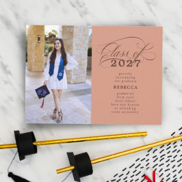 Anúncio Graduação de Foto Terracotta com Script Clássico