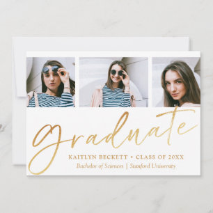 Anúncio Graduação de Foto Trendy Gold Foil Script 3