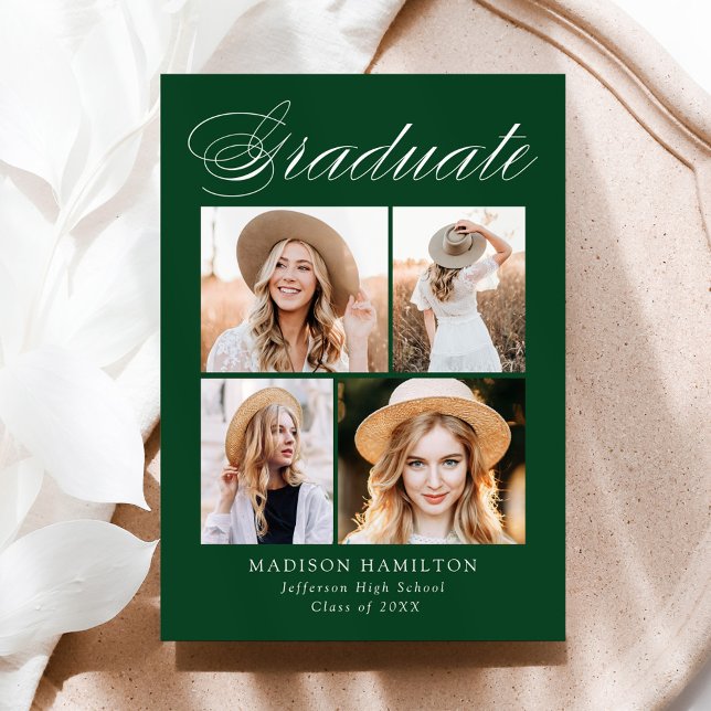 Anúncio Graduação de Foto Verde 4 Elegante (Criador carregado)