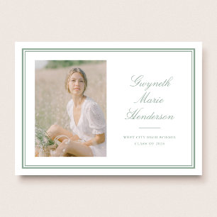 Anúncio Graduação de Foto Verde Clássica Elegance