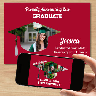 Anúncio Graduação de Foto Vermelha 7 Única