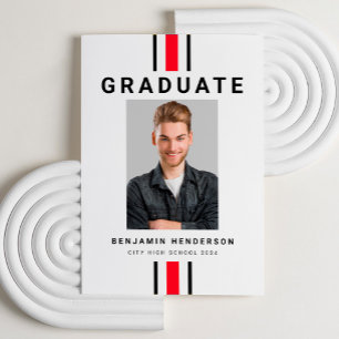 Anúncio Graduação de Foto Vermelho Preto Moderno