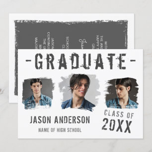 Anúncio Graduação de Foto White 3 legal Grunge