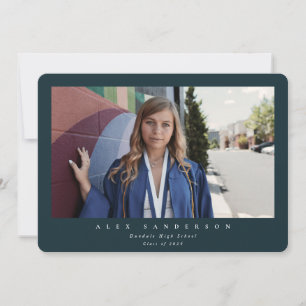 Anúncio Graduação de Fotografias Simples e Verde Escuro