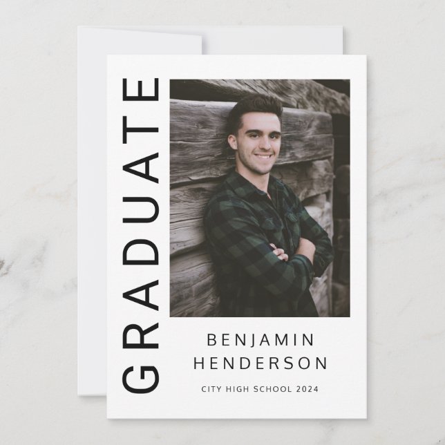 Anúncio Graduação De Fotos Branca E Preta Moderna (Frente)