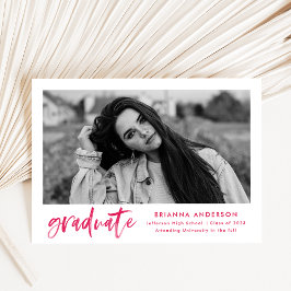 Anúncio Graduação de Fotos com Script de Pincel Rosa Moder