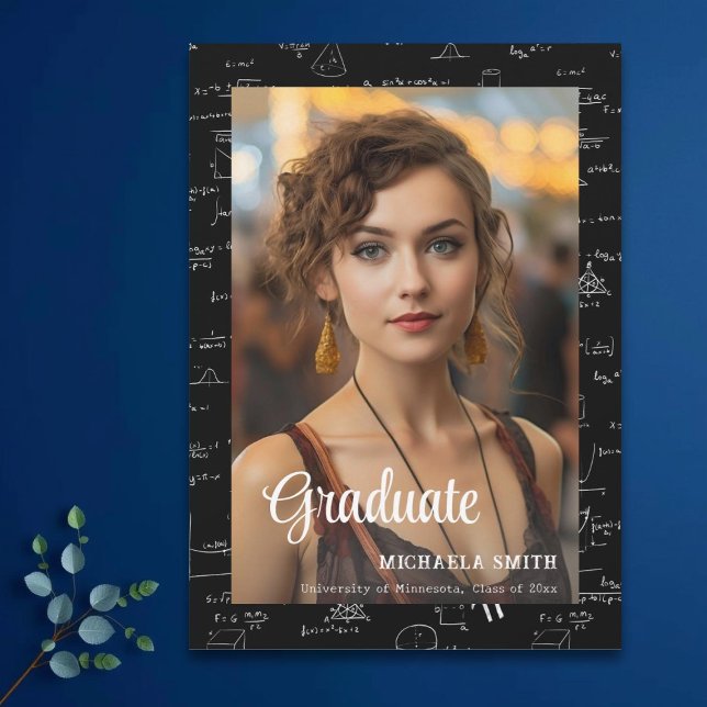 Anúncio Graduação de Fotos com Script do Elegant Math Coll (Criador carregado)