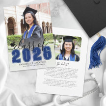 Graduação de Fotos de Graduados em Script Azul
