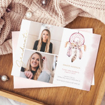 Graduação de Fotos de Script Dourado Boho Dream Ca