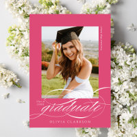Graduação de Fotos de Script Elegante Moderno Rosa