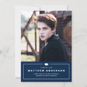 Anúncio Graduação de fotos do Boné de formatura Clássi