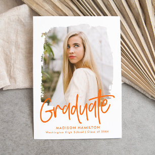 Anúncio Graduação de Fotos do Script Laranja Preppy