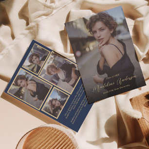 Anúncio Graduação de fotos Dourada e Azul do Marinho Cláss