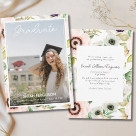 Anúncio Graduação de Fotos Floral das Anemonas Watercolor