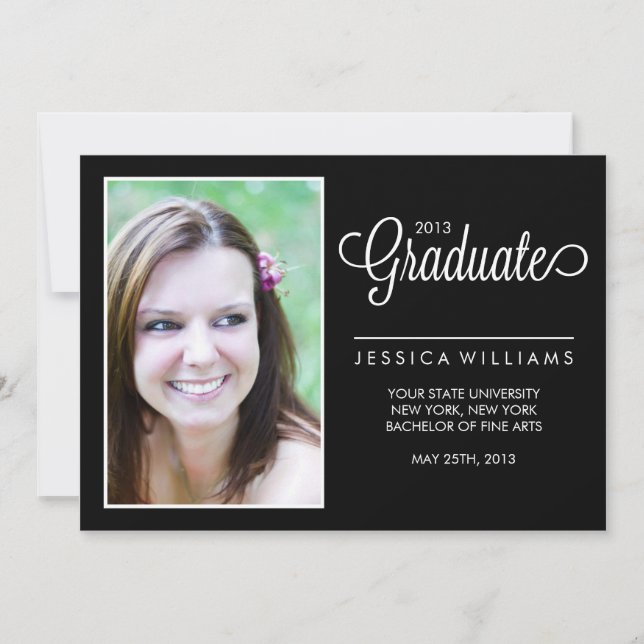 Anúncio Graduação de Fotos Moderna {Preto e Branco} (Frente)