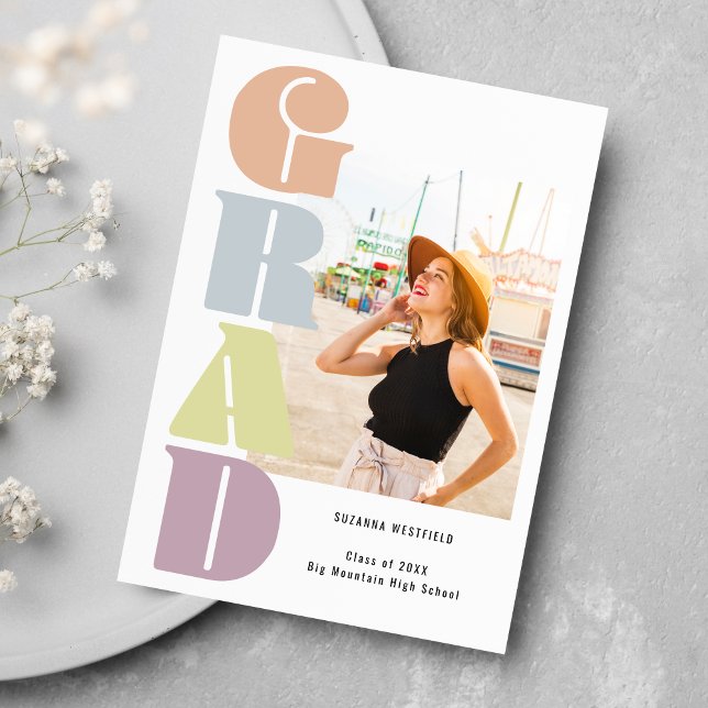 Anúncio Graduação de Fotos Retro Groovy Pastel 2 (Criador carregado)