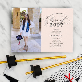 Anúncio Graduação de Fotos Rosa Suave do Script Clássico