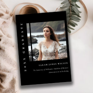 Anúncio Graduação de Fotos Simples, Mínima Preta e Branca