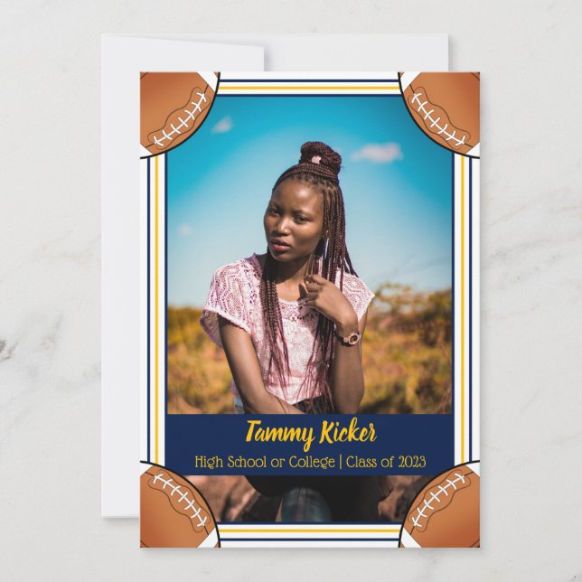 Anúncio Graduação de futebol marinho e Dourada (Frente)