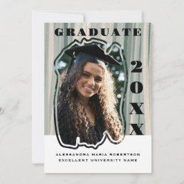 Anúncio Graduação de listras beges verdes com imagem única