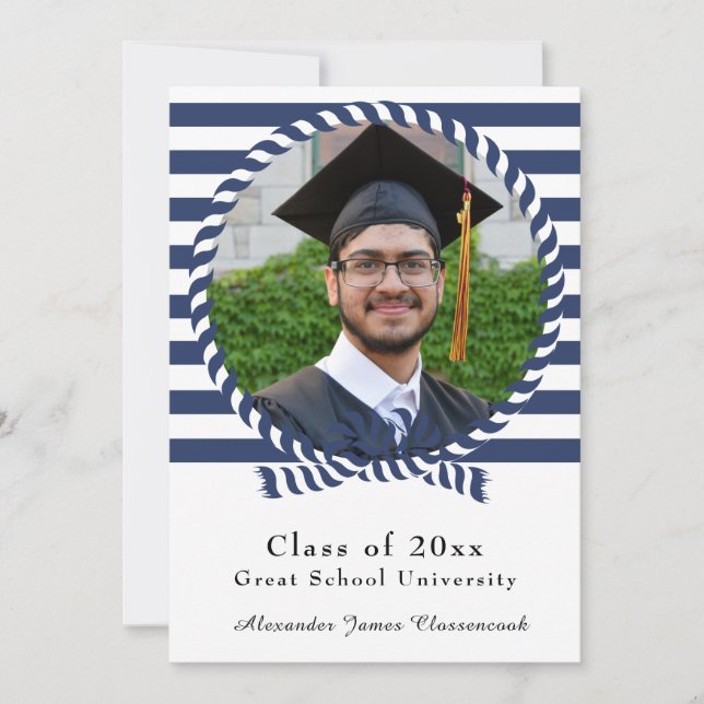 Anúncio Graduação de listras brancas azuis com Marinho de  (Frente)