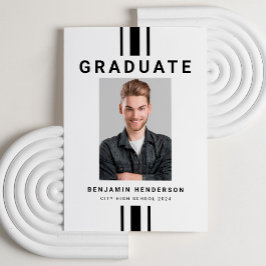 Anúncio Graduação De Menino Negro E Branco Moderno