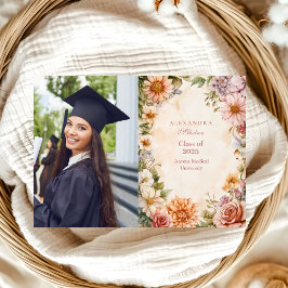 Anúncio Graduação de Prados de Flores Selvagens Fotográfic