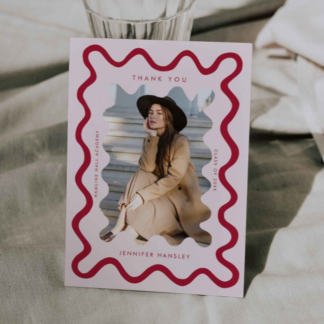 Anúncio Graduação de Quadro de Onda Vermelha Cintilante Ob (Criador carregado)