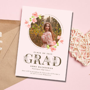 Anúncio Graduação de Segundo grau Rosa de Flor Selvagem