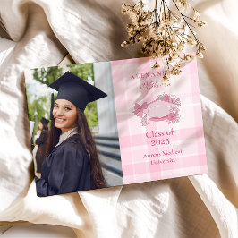 Anúncio Graduação do Arco Rosa Coquette Retro Foto