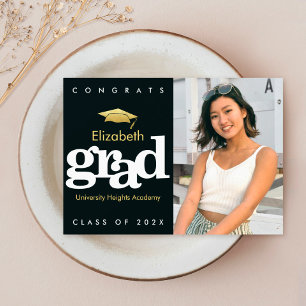 Anúncio Graduação do boné de ouro negro, fotografia modern