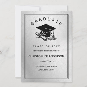 Anúncio Graduação do Diploma do Boné Formando Negro Elegan