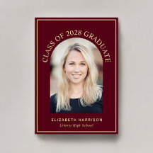 Graduação Dourada de Foto Burgundy em Arch Elegant