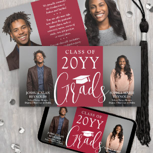 Anúncio Graduação Dupla 2 Formando Foto conjunta Vermelha 