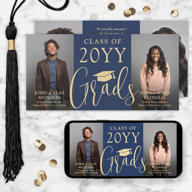 Anúncio Graduação Dupla 2 Formando Marinho e fotografia co (Criador carregado)