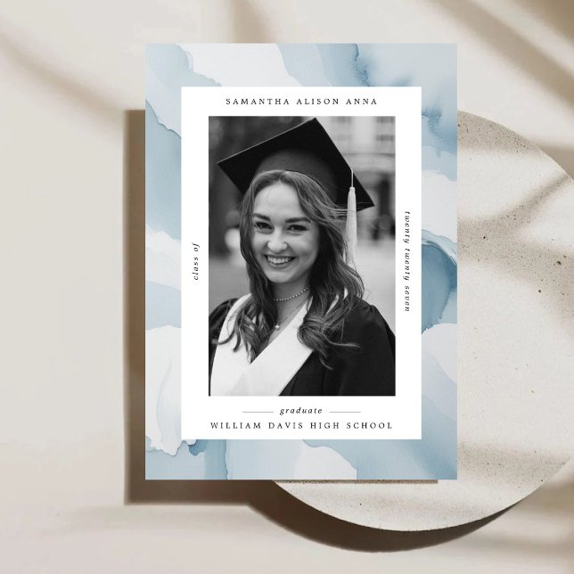 Anúncio Graduação Elegante de quadro de aquarela (Criador carregado)