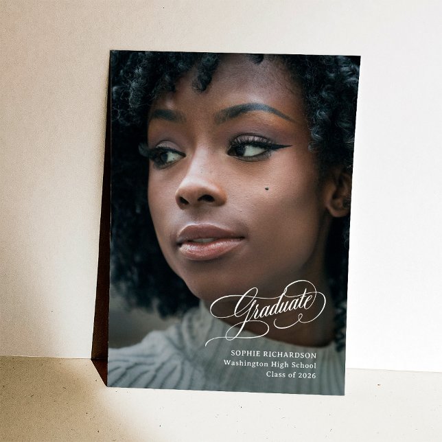 Anúncio Graduação Elegante | Fotografia e Caligrafia Moder (Criador carregado)