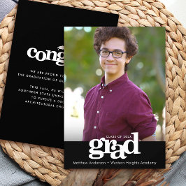 Anúncio Graduação em branco preto 1 fotografia tipografia