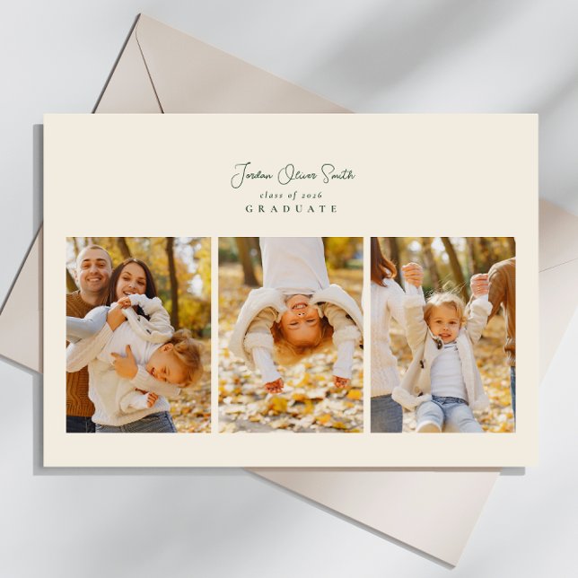 Anúncio graduação em caligrafia moderna com 4 fotografias (Criador carregado)