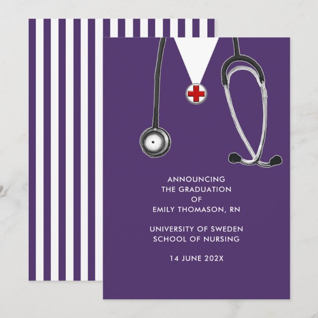 Anúncio Graduação em Enfermagem Roxa (Frente/Verso)