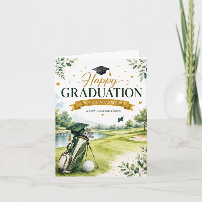 Anúncio Graduação Feliz de Golfe  (Frente)