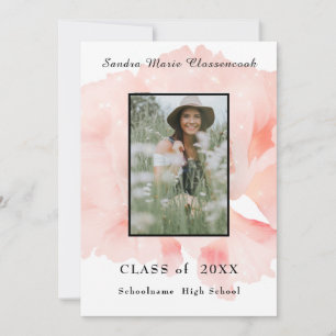 Anúncio Graduação floral mínima rosa moderna